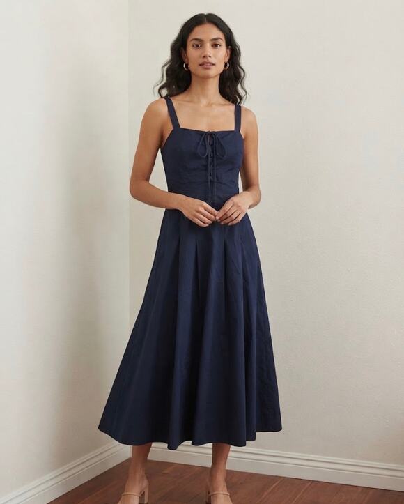 o.p.t Dresses & Skirts - New O.P.T blue cotton maxi dress $222 sz 4